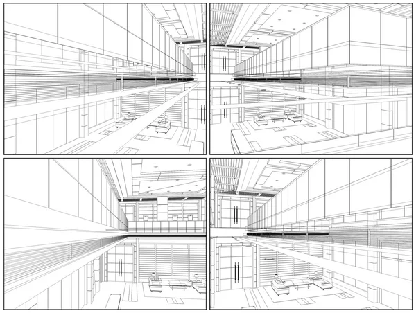 Vector Hall moderno — Archivo Imágenes Vectoriales