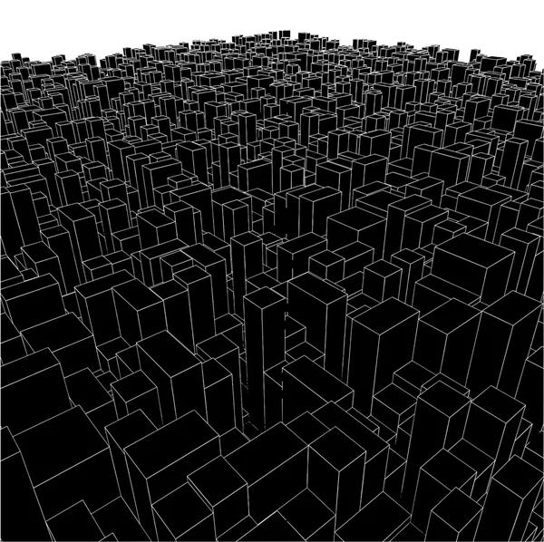 Cajas urbanas abstractas de la ciudad del cubo Vector — Vector de stock