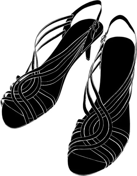 Beautiful Woman's Shoes Sandals Vector — Stock Vector