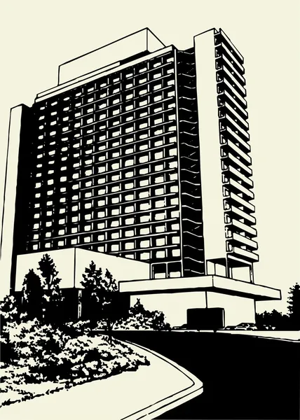 ホテル建物のベクトル — ストックベクタ