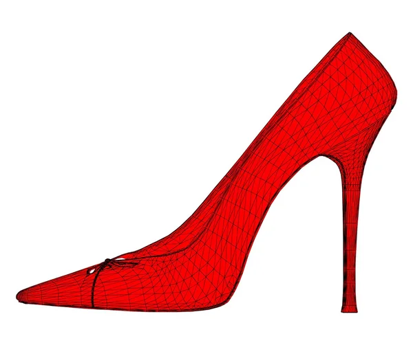 Vacker kvinna röda skor vektor — Stock vektor
