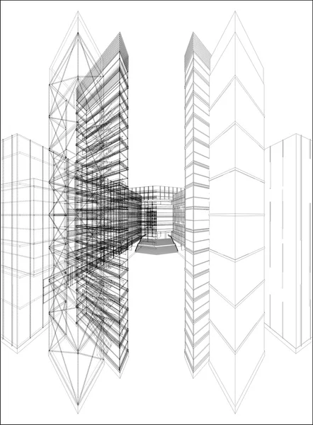 Grattacielo urbano vettoriale — Vettoriale Stock