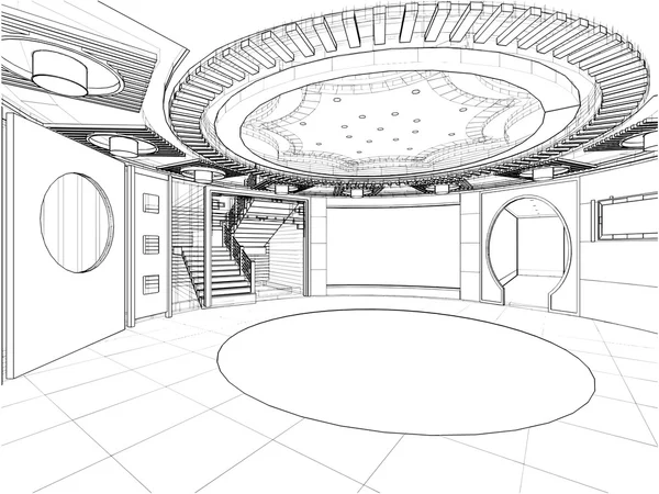 Vector de construcción interior abstracto — Archivo Imágenes Vectoriales