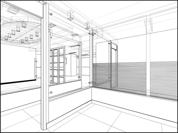 Vector de construcción interior abstracto — Vector de stock