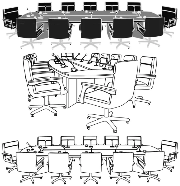 Réunion Table de conférence vecteur — Image vectorielle