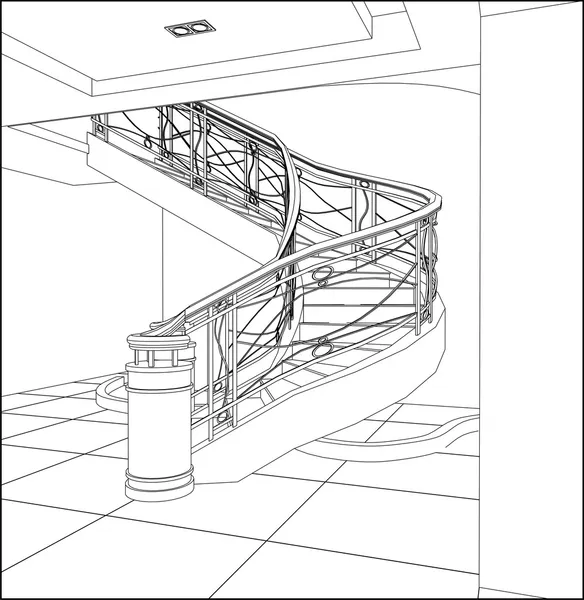 Escaleras de caracol Construcciones Vector — Archivo Imágenes Vectoriales