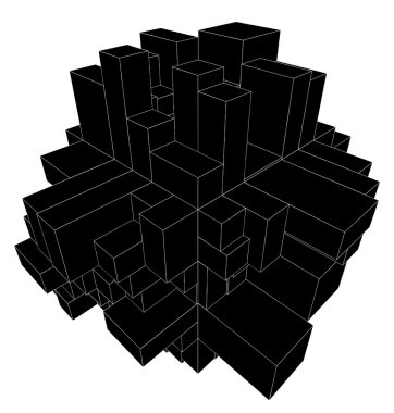 küp vektör kutularından soyut Kentsel şehir