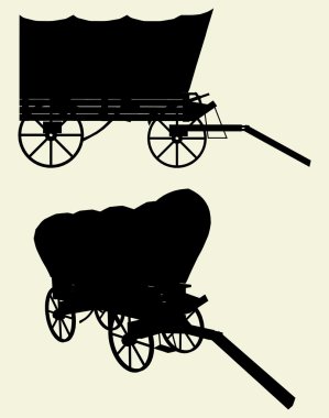 Western Stage Coach Wagon Vector