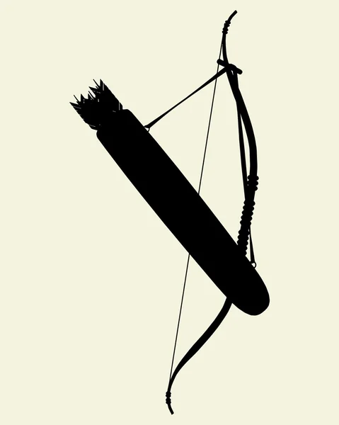 Ndians 弓の矢印と矢印ホルダー ベクトル — ストックベクタ