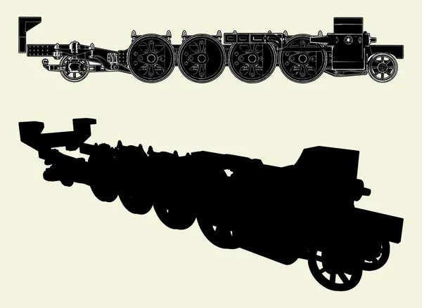 Locomotief wielen vector 01 — Stockvector