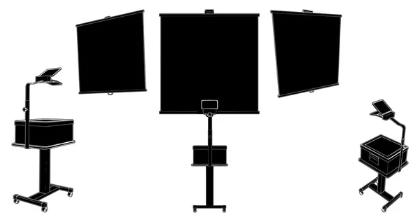 Écran de projection avec le vecteur 01 de projecteur aérien — Image vectorielle