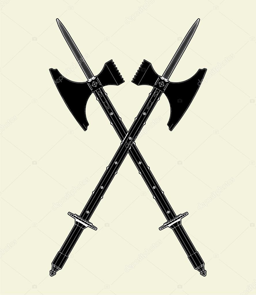 Sword Battle Axe Vector 01