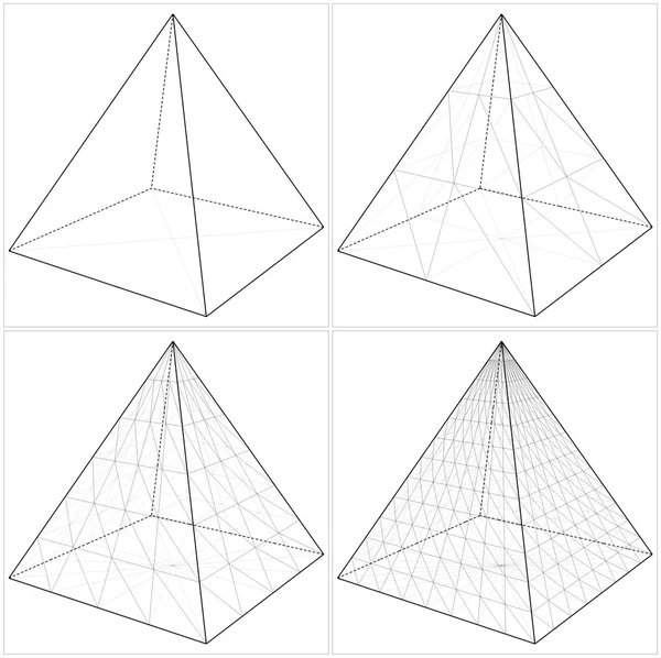 Basitten karmaşık şekil vektör 09 piramit — Stok Vektör