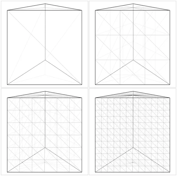 Prisma van eenvoudige op de ingewikkelde vorm vector — Stockvector