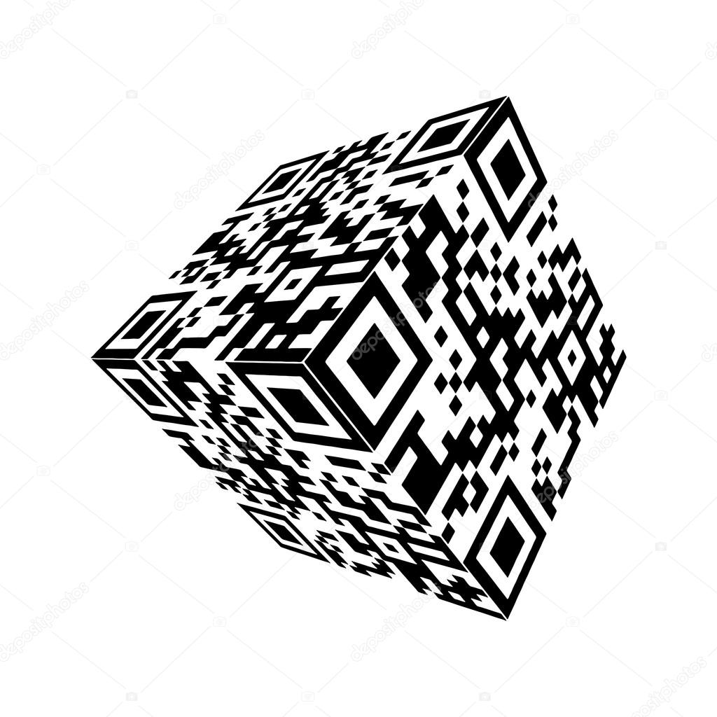 Modern Cube qr code Vector