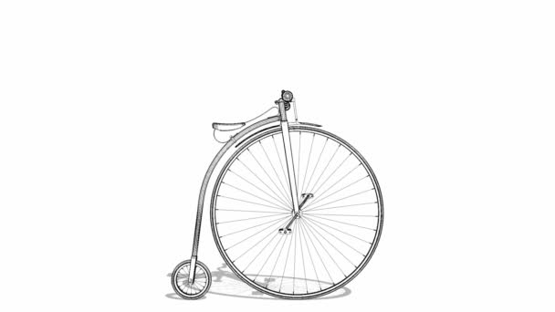 Animacja rowerowa Penny-Farthing — Wideo stockowe
