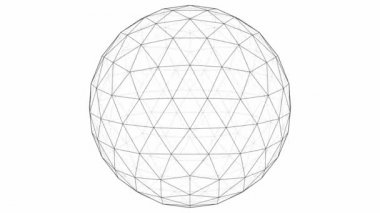 icosahedron topu küre çizgi animasyon