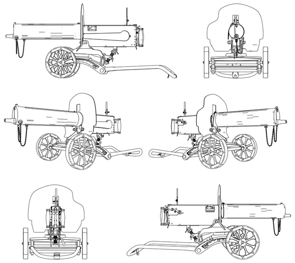 Maxim vecteur de mitrailleuse — Image vectorielle