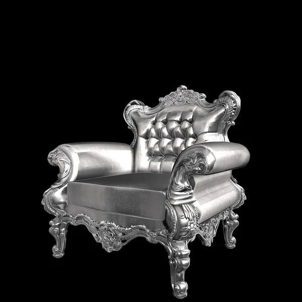 Fauteuil en métal antique sur noir 13 — Photo