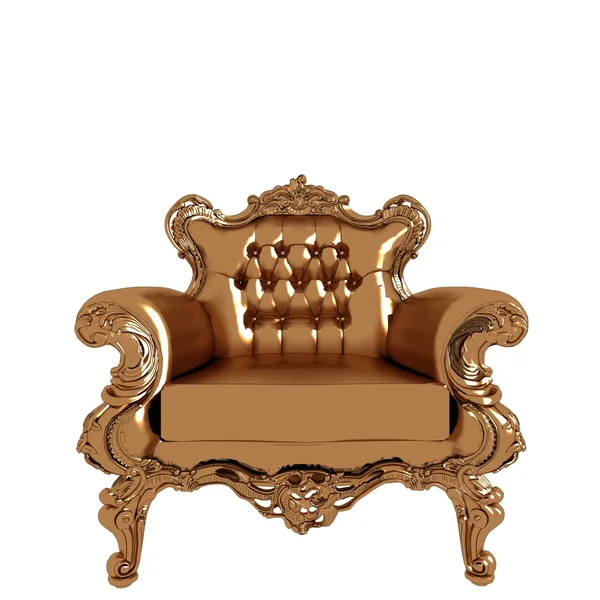 Antique Gold Armchair On White 12 — Stock Photo, Image