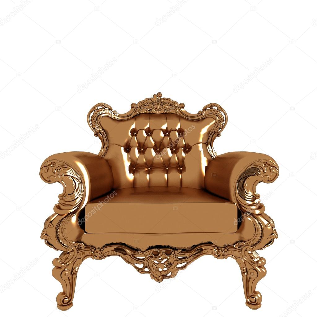Antique Gold Armchair On White 12 Stock Photo by ©NesaCera 26336517