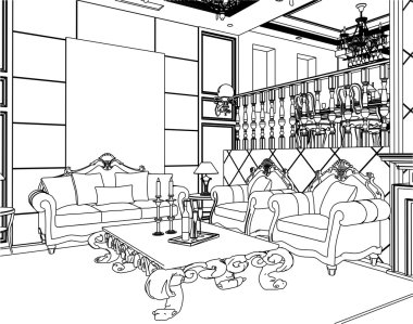 oturma odası vektör 07