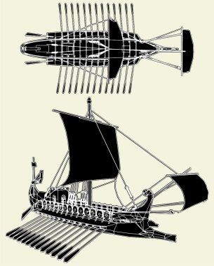 The Ancient Roman Ship Vector 04 clipart