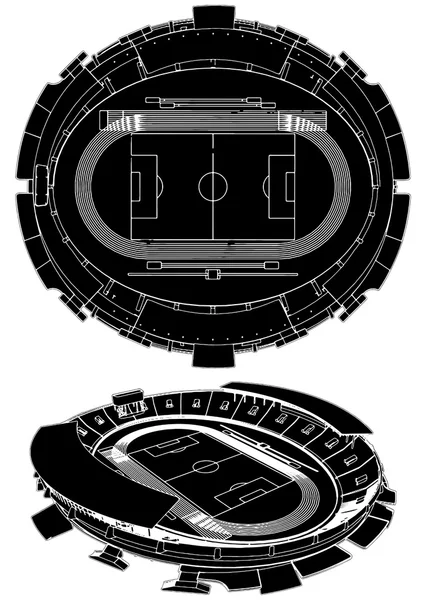 Estadio de fútbol Vector 02 — Vector de stock