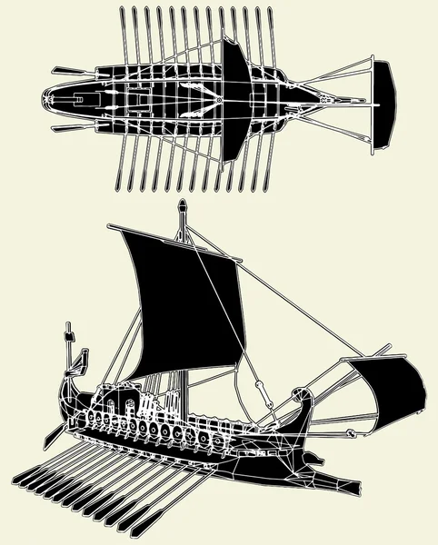 The Ancient Roman Ship Vector 04 — Stock Vector