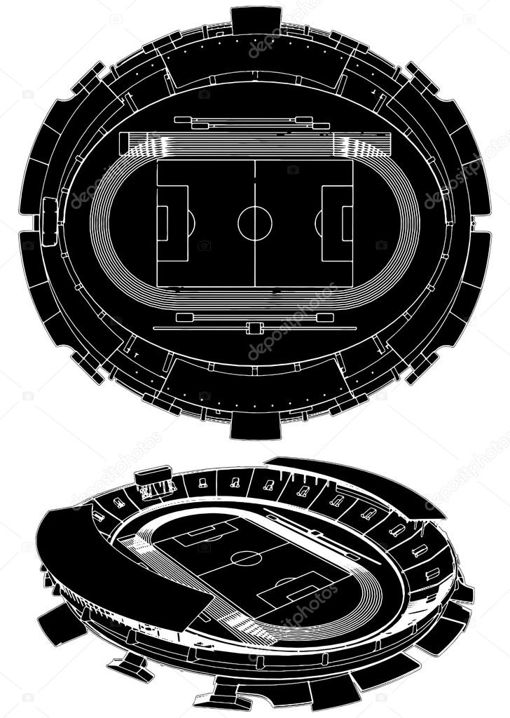 Football Soccer Stadium Vector 02