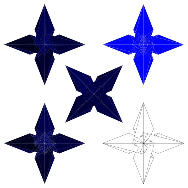 Ниндзя звезд Shuriken вектор — стоковый вектор