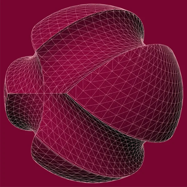 Sottrazione geometrica di sfera e due torus vector — Vettoriale Stock