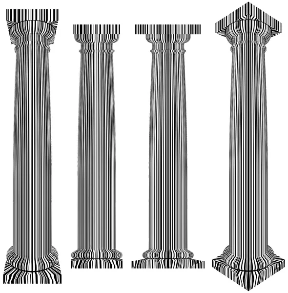 Klassiska kolumnen täckt med streckkod zebra ränder vektor — Stock vektor