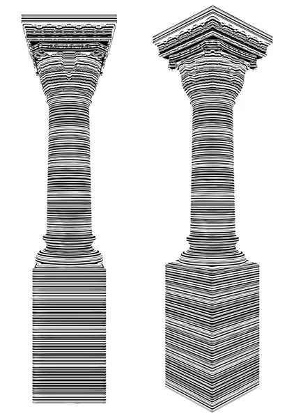 Classic Column Covered With Bar Code Zebra Stripes Vector — Stock Vector