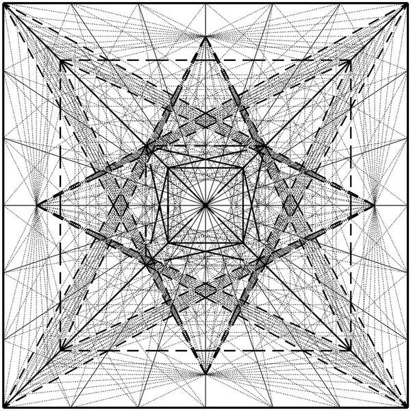 Skapandet av kub och pyramid på dess sex sidor vektor — Stock vektor