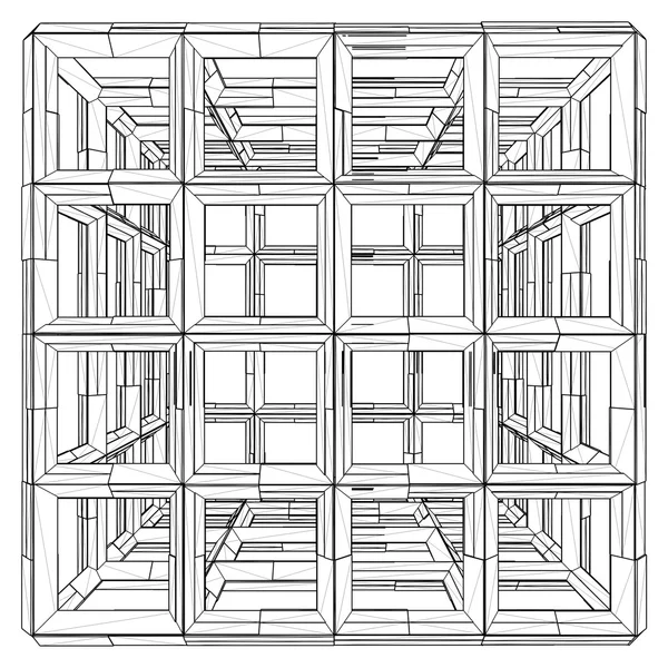 Caja de jaula cubo vector — Vector de stock