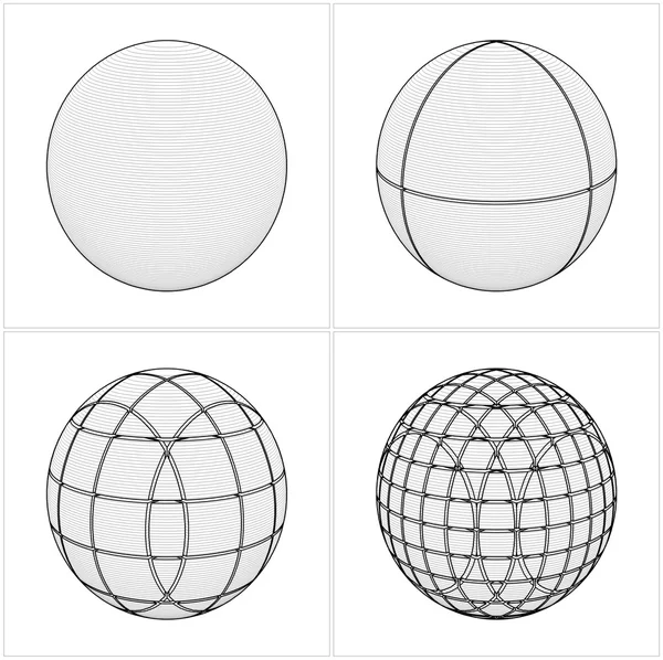 Esfera de corte desde el simple hasta el complicado vector — Archivo Imágenes Vectoriales