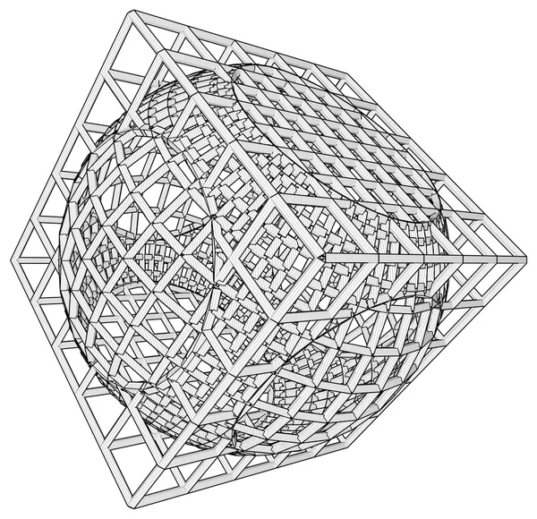 Caixa de gaiola Cubo Vector —  Vetores de Stock