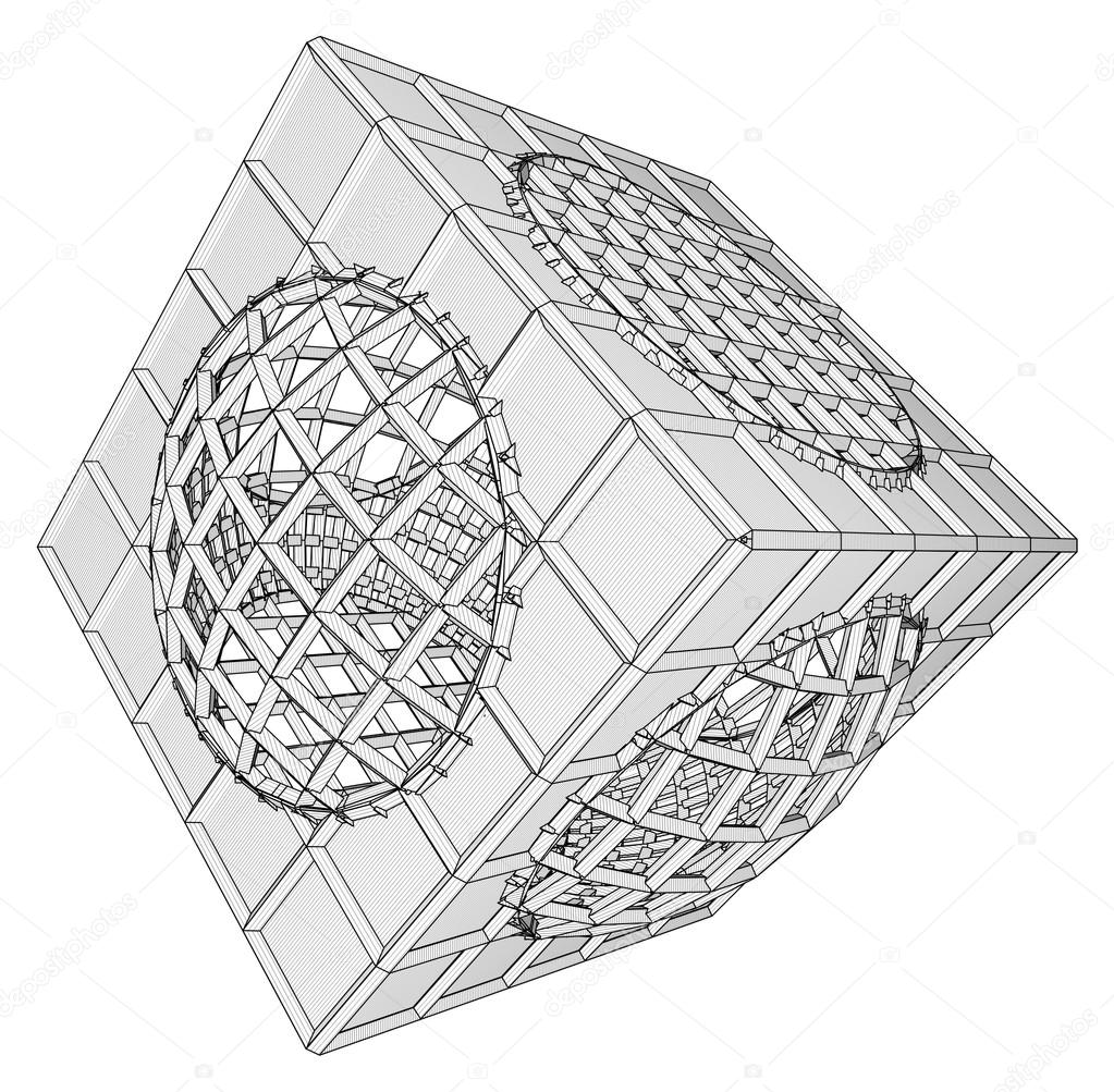 Cage Box Cube Vector