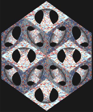 küp ve küre vektörünün Retro süs çıkarma