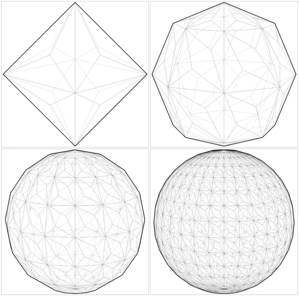 De Octahedron a las líneas de esfera de bola Vector . — Archivo Imágenes Vectoriales