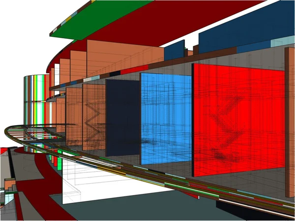 Construções coloridas de linha Vector — Vetor de Stock