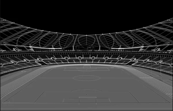 Fútbol Estadio Vector — Vector de stock