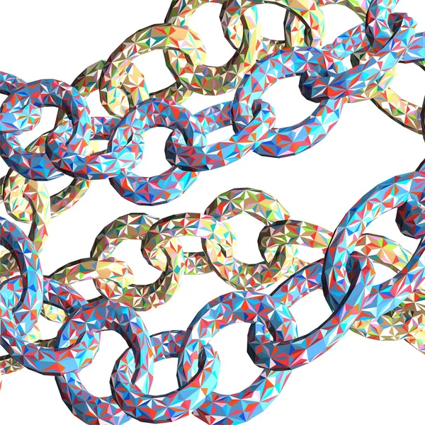 Pièce colorée d'une chaîne sur vecteur blanc — Image vectorielle