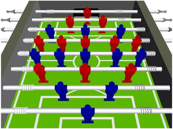 Futebol de mesa Futebol Game Perspective Vector — Vetor de Stock