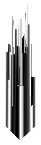 高層ビルのストライプ ベクトルの抽象的な都市 — ストックベクタ