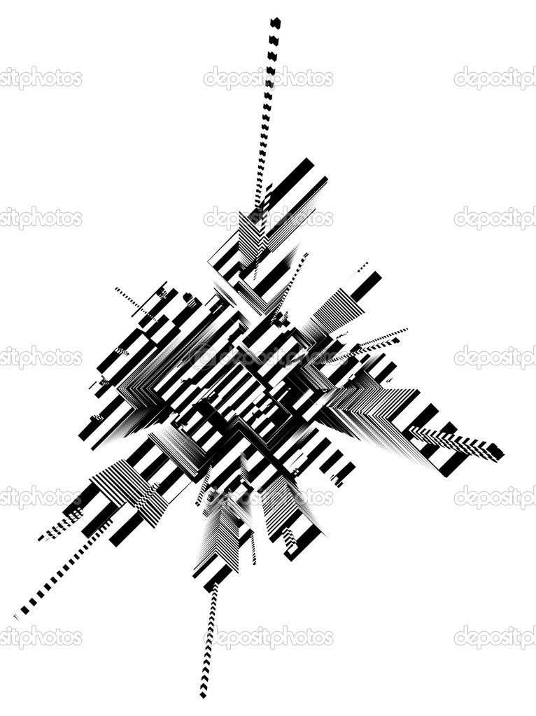 Abstract Urban City Of Skyscrapers Stripes Vector