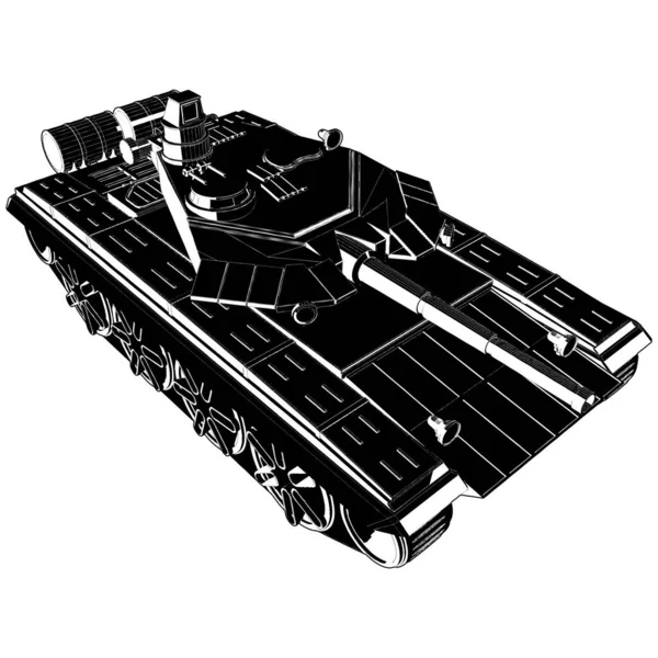 Vector Tanque Militar Ilustración Aislado Sobre Fondo Blanco Una Ilustración — Archivo Imágenes Vectoriales