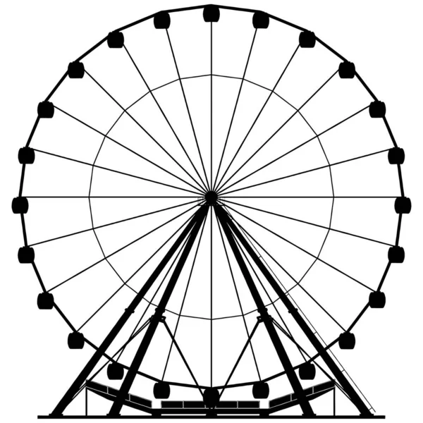 Karusellsilhuettvektor Vektor Illustration Karusell Isolerad Vit Bakgrund — Stock vektor