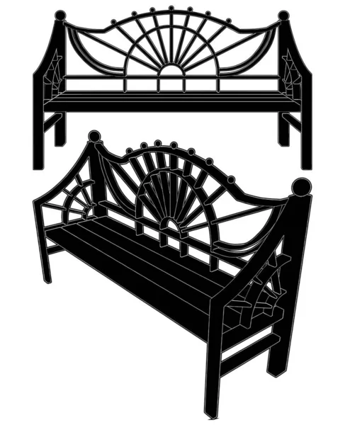 Park Bench Vector Beyaz Arka Planda Izole Edilmiş Bir Resim — Stok Vektör